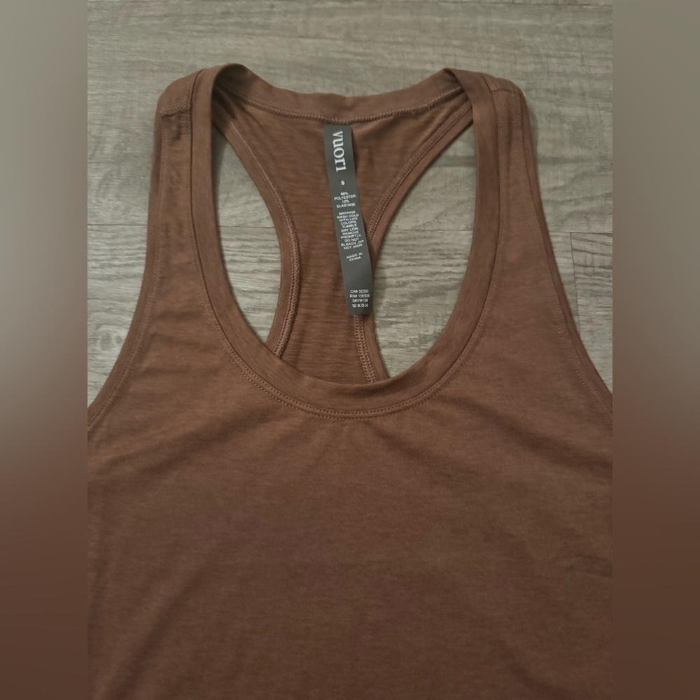 New Vuori Brown Lux Racerback Tank Top - Picture 3 of 6